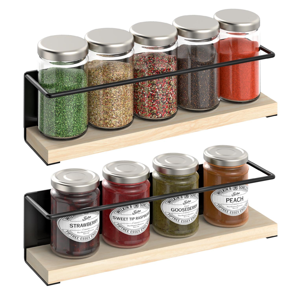 cortex-london-windsor-magnetic-spice-rack-wooden-shelf-two-piece