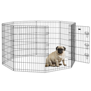 cortex-london-windsor-8-panel-metal-dog-pen-with-door-black-91cm
