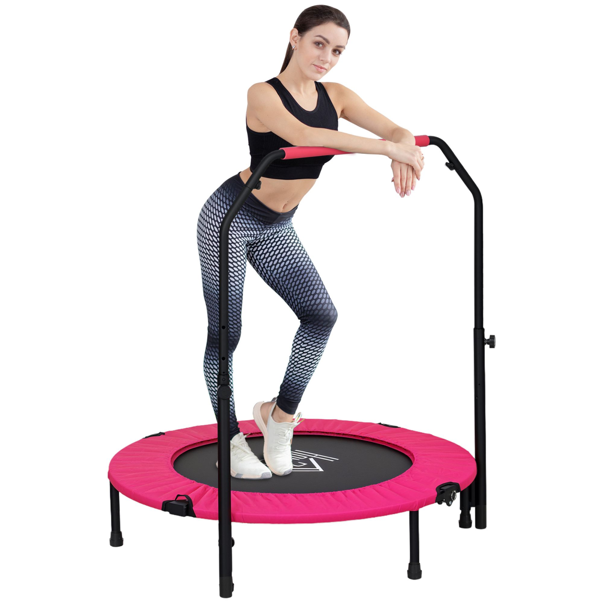 cortex-london-windsor-foldable-mini-fitness-trampoline-pink-foam-handle