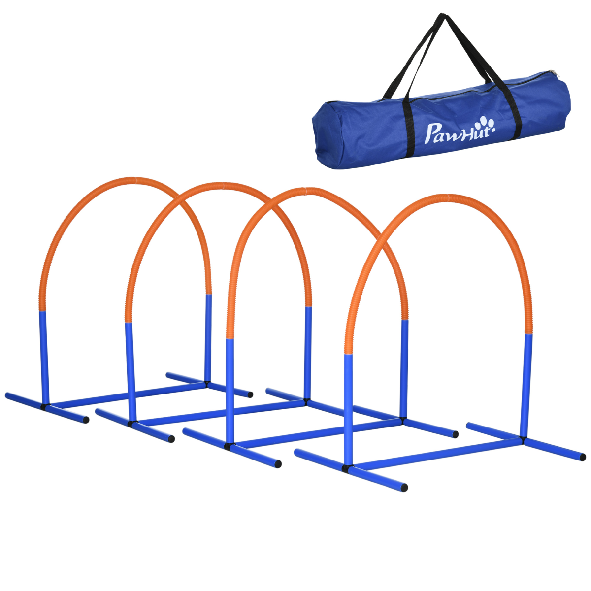 cortex-london-windsor-dog-agility-training-bows-with-carry-bag-blue-orange