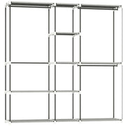 HOMCOM Portable Wardrobe, Open Clothes Wardrobe with 8 Shelves, 3 Hanging Rails, Light Grey