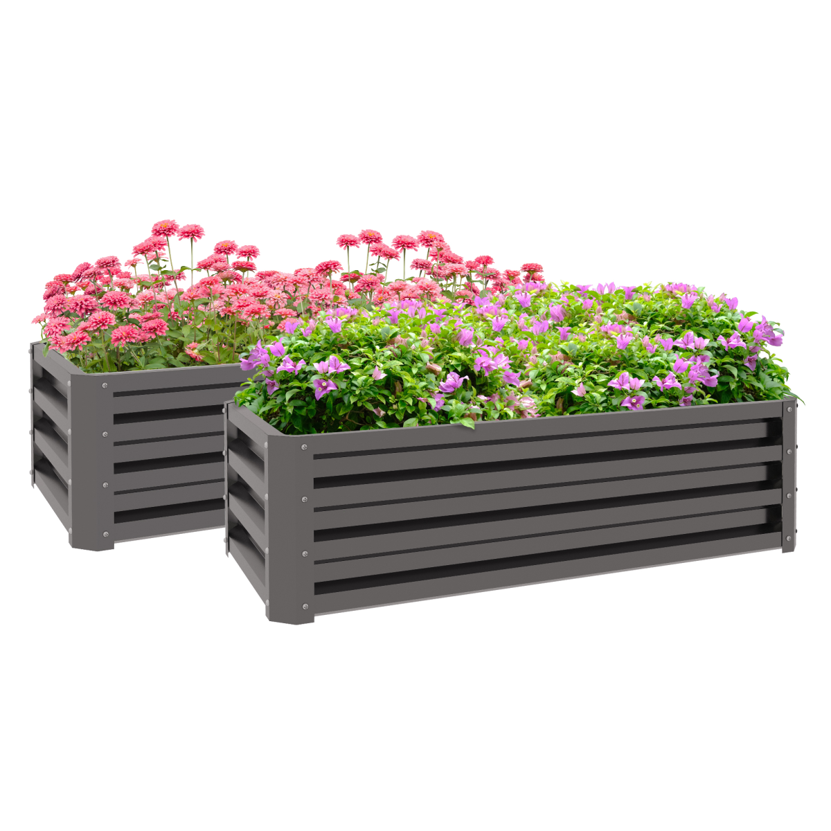 cortex-london-york-galvanised-steel-raised-garden-planter-set-dark-grey