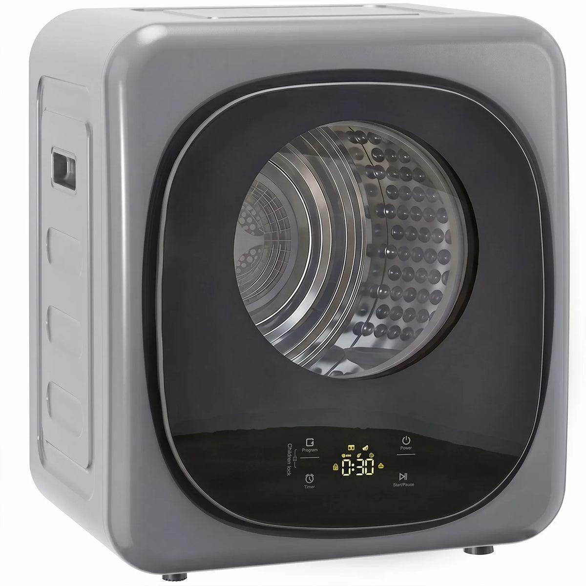 HOMCOM 4kg Vented Tumble Dryer with 5 Drying Mode, 800W Compact Freestanding Front Tumble Dryer, Silver