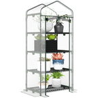 4 Tiers Mini Portable Greenhouse Metal Frame Transparent 160x70x50cm