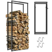 Robin 100-150cm Retractable Metal Firewood Log Holder Rack with Hooks