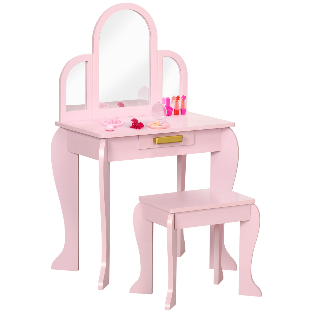cortex-london-windsor-kids-pink-dressing-table-stool-mirror-drawer
