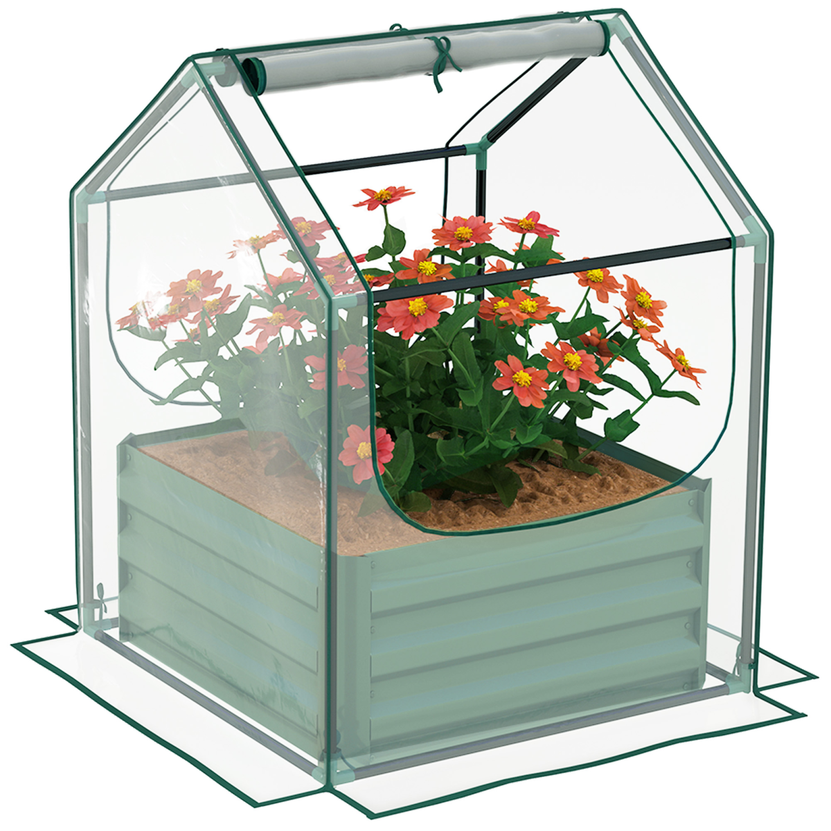cortex-london-windsor-raised-garden-bed-greenhouse-planter-clear-green