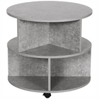 Coffee Table, 2-Tier, ?60x39.5H cm-Cement Colour