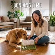 360° Rotating Puzzle Dog Bowl Slow Feeder Anti Bloat Gulp Interactive Feed Dish-green