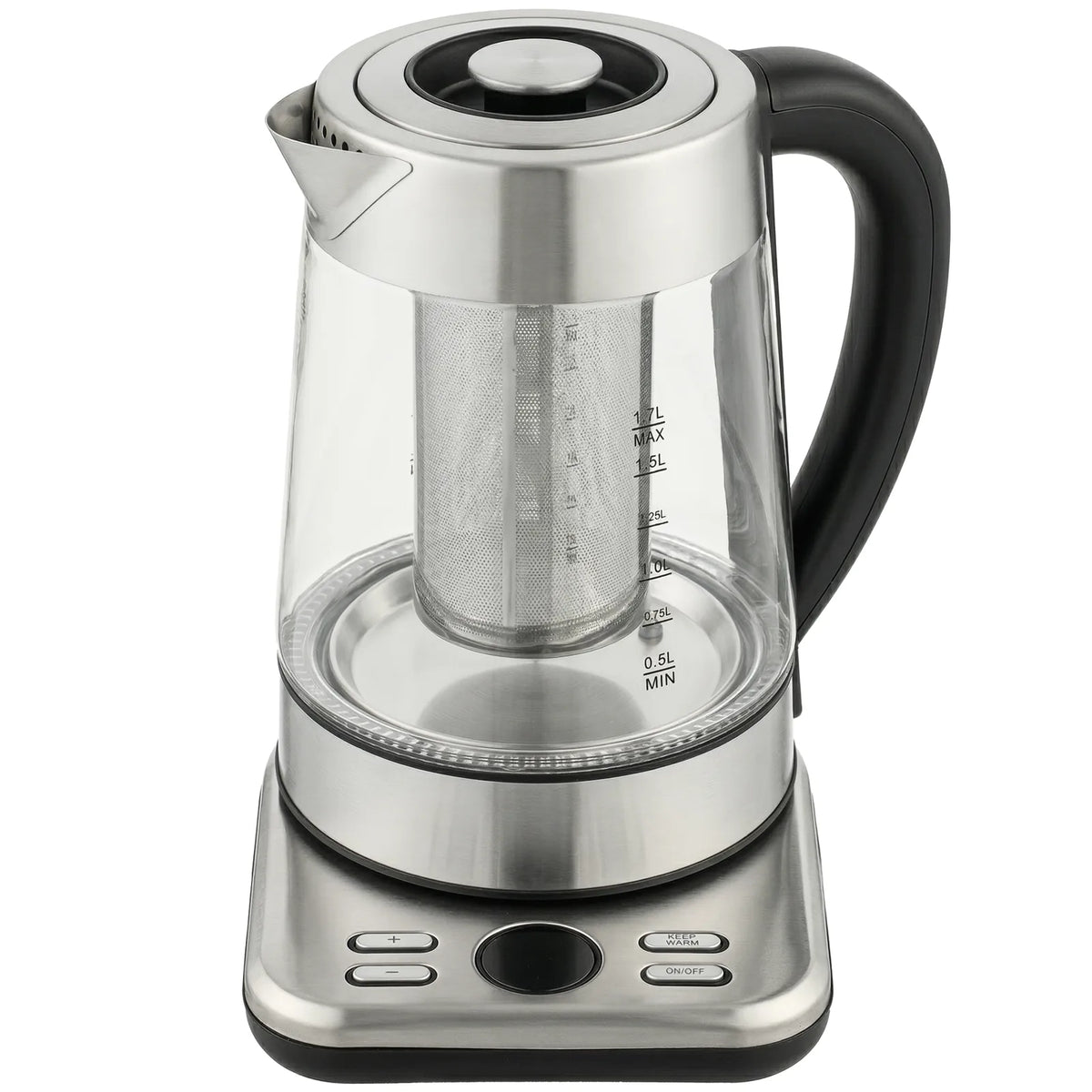 HOMCOM Electric Kettle, 1.7L Fast Boil 3KW Water Kettle with UK Strix Thermostat, Tea Infuser, Keep Warm Function
