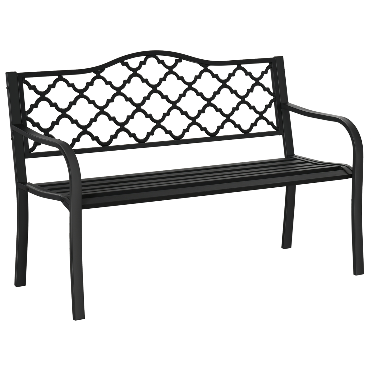 cortex-london-windsor-antique-steel-2-seater-outdoor-garden-bench-armrest-matte-black