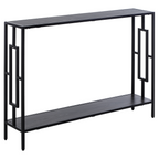 Console Table  2 Shelves MDF Steel Frame in Art Deco Square Style 76x106cm