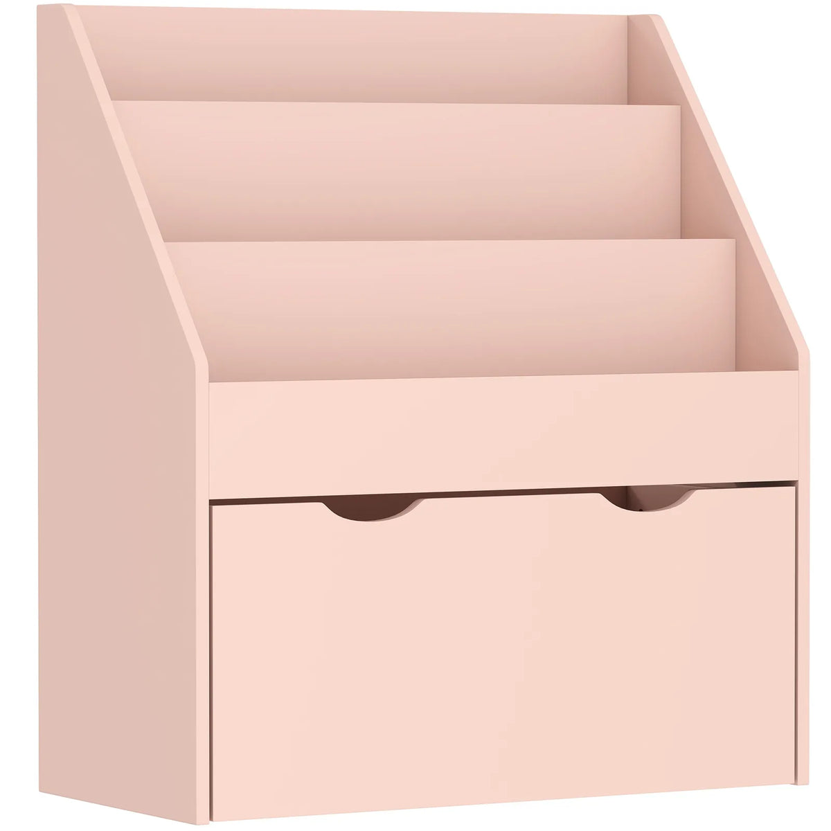 AIYAPLAY Bookcase for Kids with Shelves, Drawer, Bookcase for Bedroom, Playroom, Pink