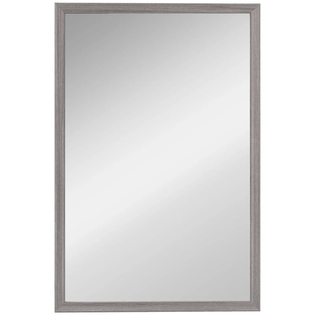 HOMCOM Wall Bathroom Mirror, 40 x 60 cm Wall-Mounted Mirror for Living Room, Bedroom, Hallway, Grey