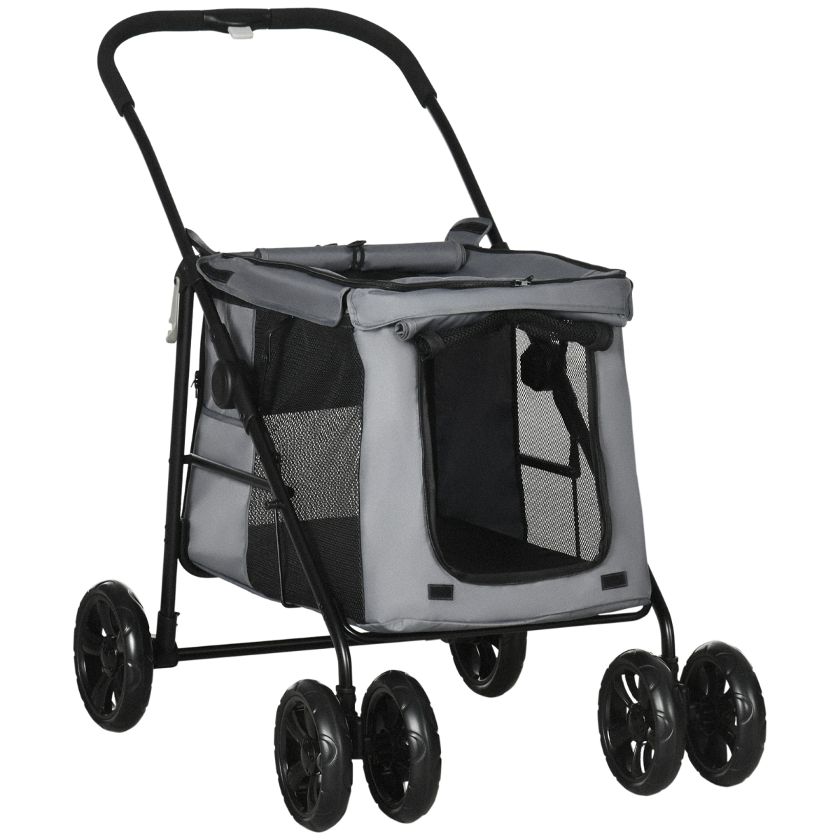 cortex-london-windsor-one-click-foldable-pet-stroller-grey-breathable-mesh