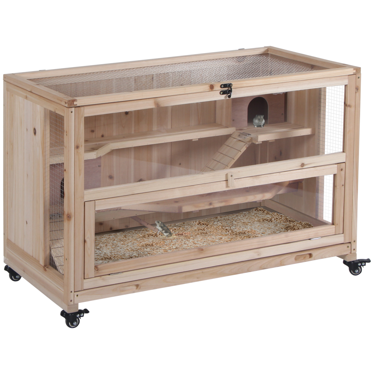 cortex-london-windsor-three-tier-wooden-hamster-cage-natural-wood