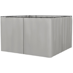 3 x 3m Gazebo Replacement Sidewall Set with 4 Panels, Hooks/C-Rings  Light Grey