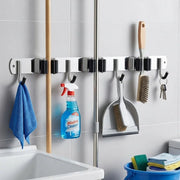 Garage Wall Organizer: 3-Slot Tool Holder with 4 Hooks for Efficient Storage