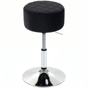 HOMCOM Bar Stool Adjustable Swivel Chair Velvet-Feel Seat 1 Piece, Black