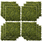 12PCS Artificial Boxwood Wall Panels 20" x 20" Grass Privacy Fence Screen