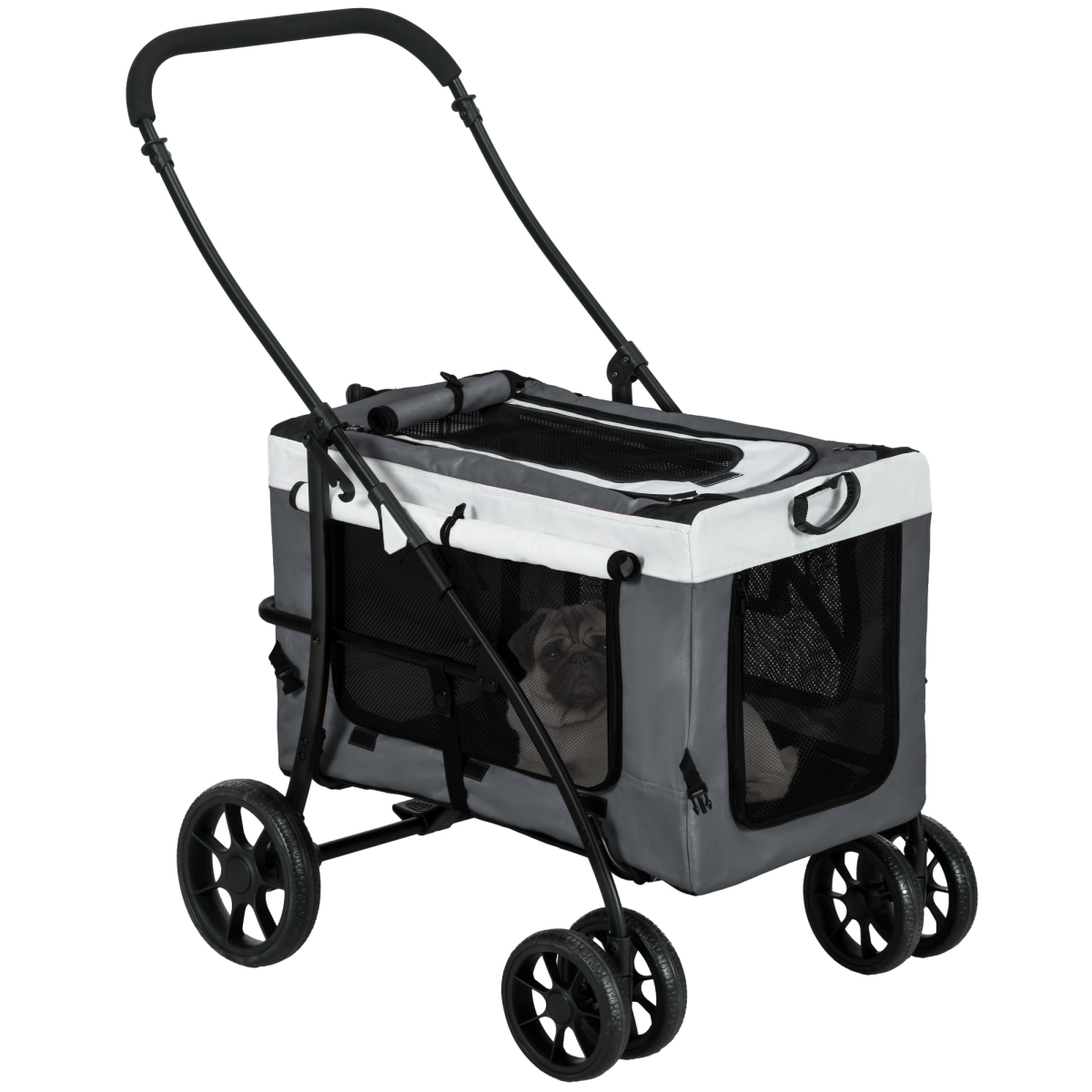 cortex-london-windsor-pawhut-foldable-pet-stroller-carrier-grey