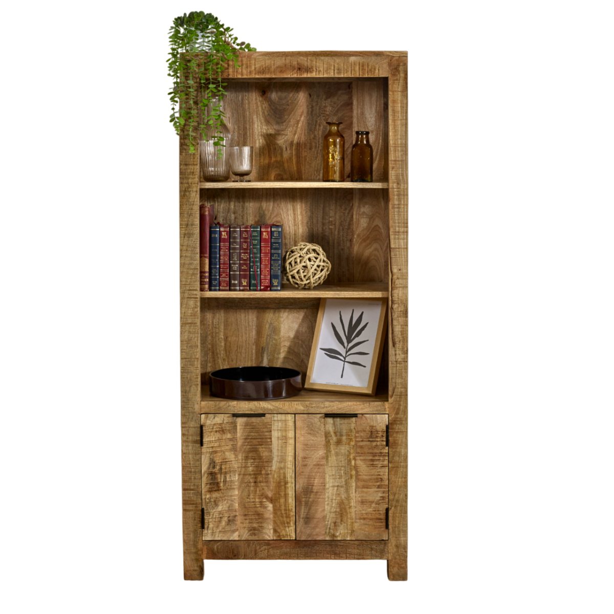 cortex-london-windsor-solid-mango-wood-bookcase-with-doors