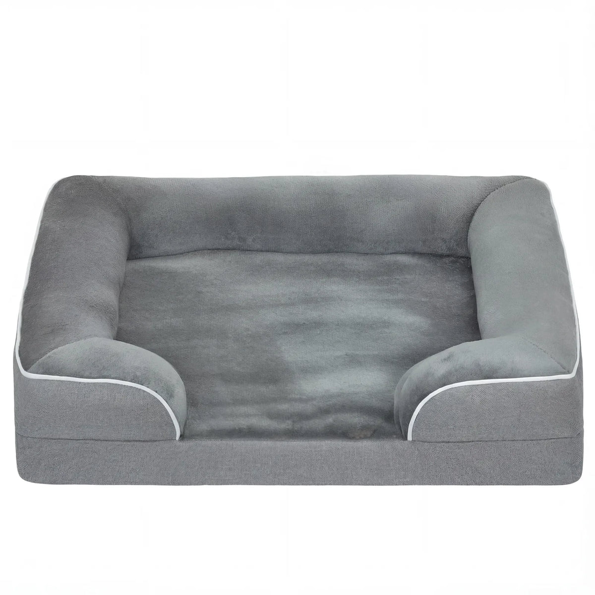 PawHut Dog Sofa Bed, Washable Pet Bed with Removable Cover and Non-Slip Bottom for Cats and Small Dogs, Grey