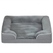 PawHut Dog Sofa Bed, Washable Pet Bed with Removable Cover and Non-Slip Bottom for Cats and Small Dogs, Grey