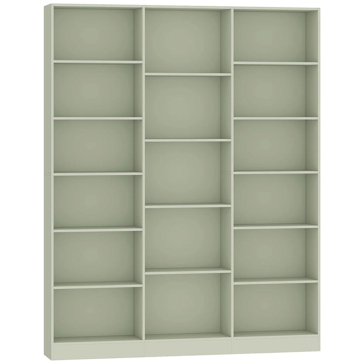 HOMCOM Bookcase with Open Storage, 6-Tier Bookshelf with Anti-Tipping Hardware, Light Green