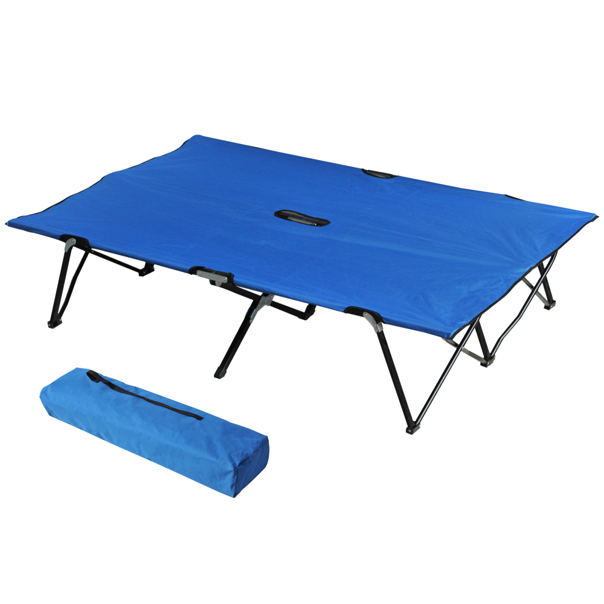 cortex-london-windsor-double-camping-cot-blue-outsunny
