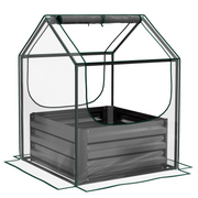 cortex-london-windsor-raised-garden-bed-planter-greenhouse-clear-dark-grey