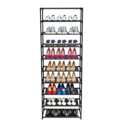 cortex-london-kensington-10-tier-black-shoe-rack-non-woven-fabric-steel