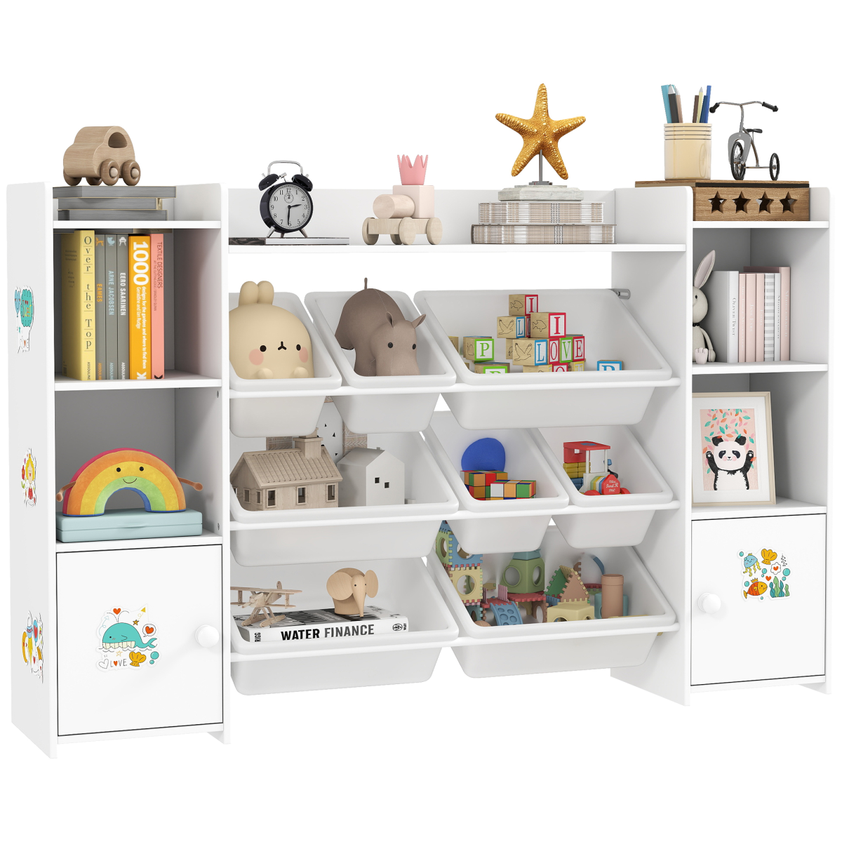 cortex-london-windsor-kids-toy-storage-organiser-white-eight-removable-bins