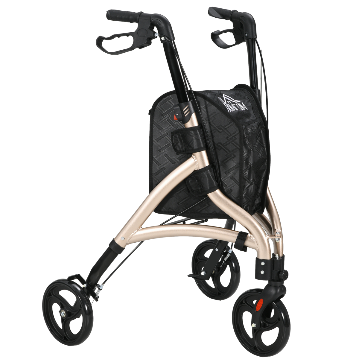 cortex-london-windsor-gold-aluminium-three-wheel-rollator-storage-bag