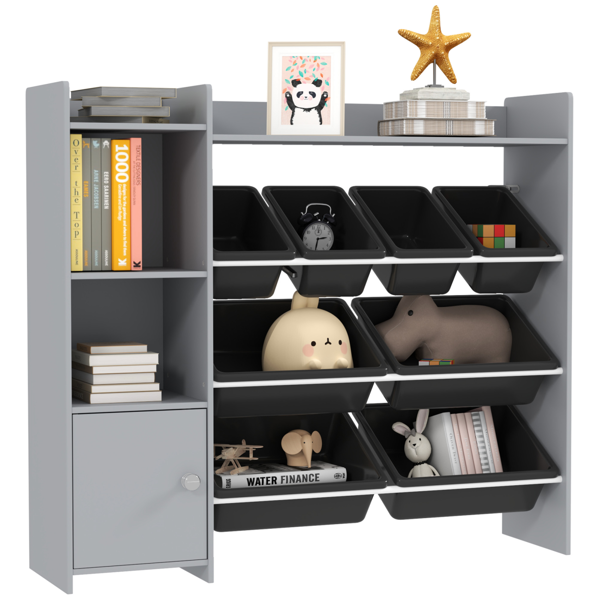 cortex-london-windsor-toy-storage-unit-eight-removable-bins-grey