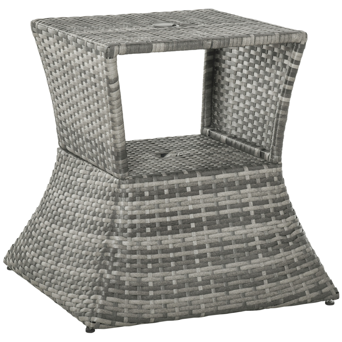 cortex-london-windsor-grey-rattan-coffee-table-parasol-hole-storage-shelf