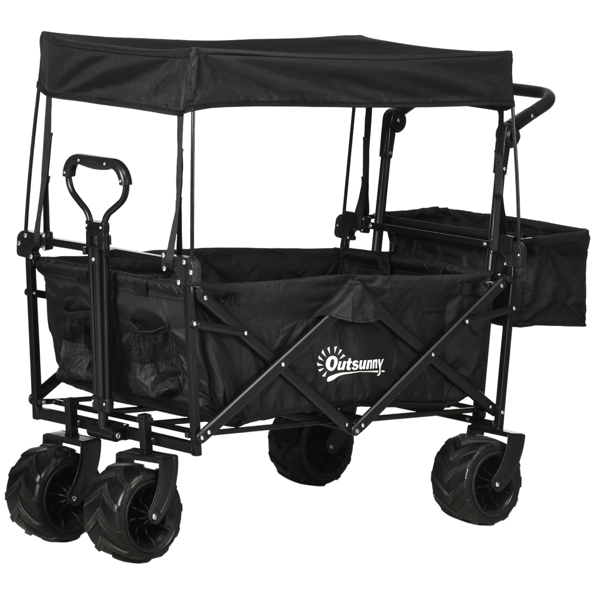 cortex-london-windsor-folding-trolley-cart-four-wheels-canopy-black