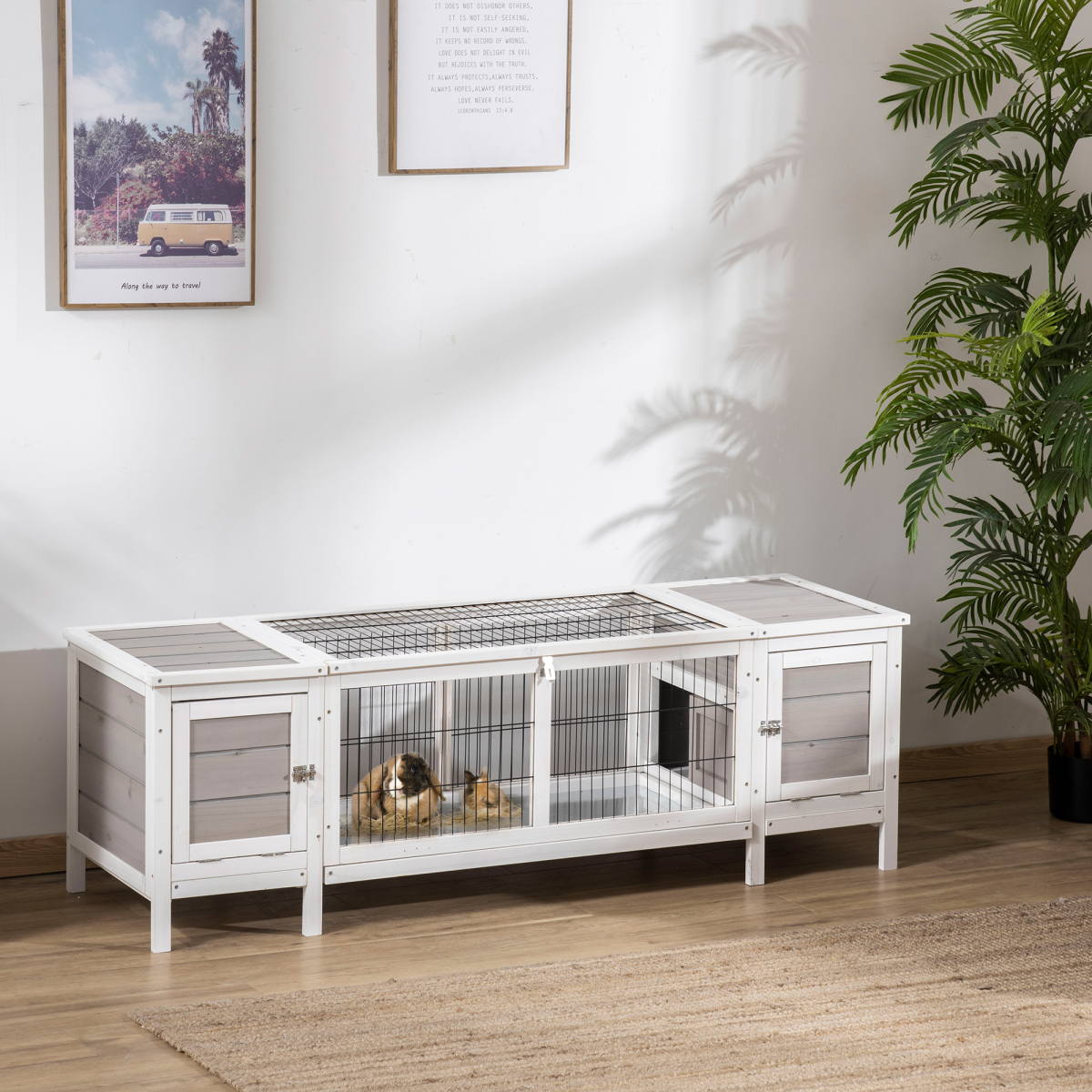 cortex-london-windsor-small-animal-playpen-cage-white-gray-fir-wood-steel