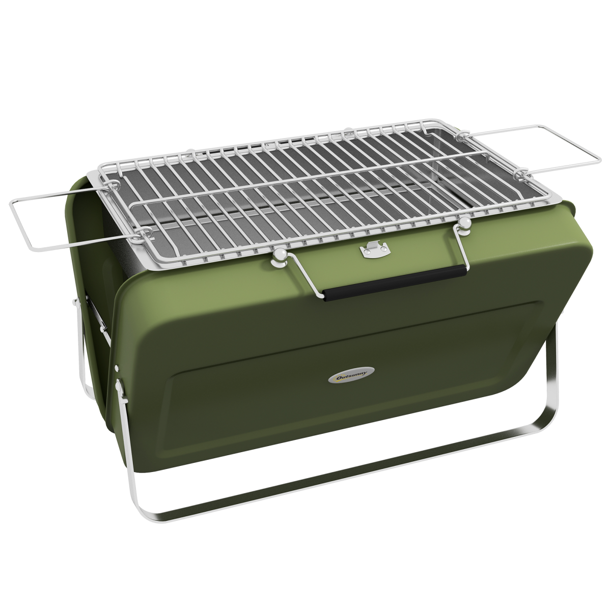cortex-london-windsor-portable-suitcase-charcoal-bbq-grill-green