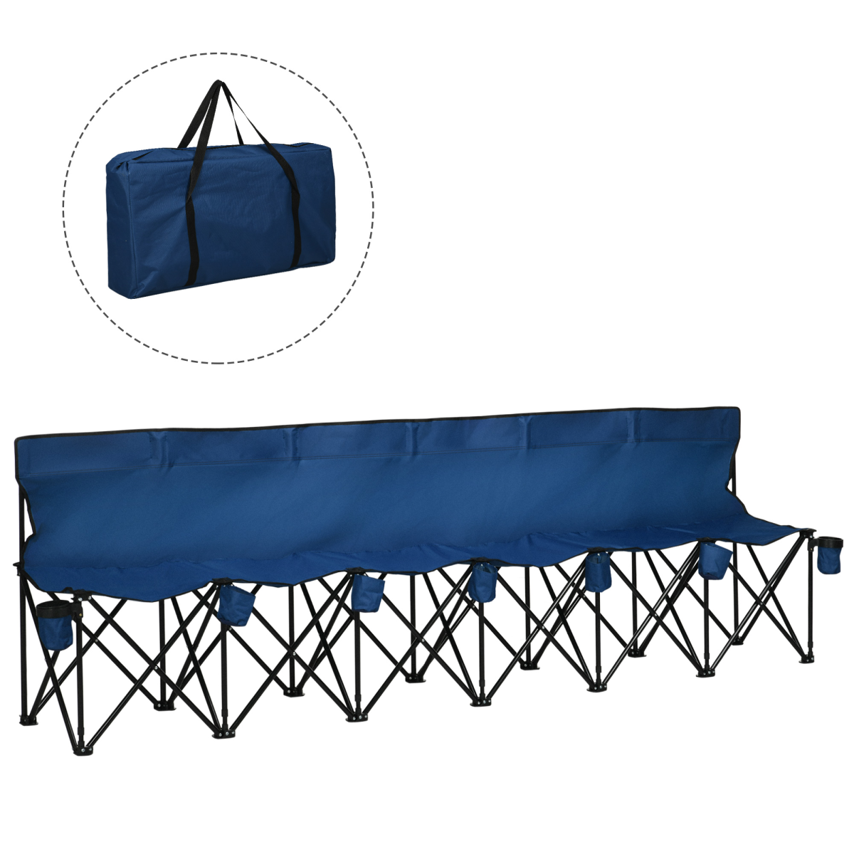 cortex-london-windsor-six-seat-folding-camping-bench-blue-steel-oxford-fabric