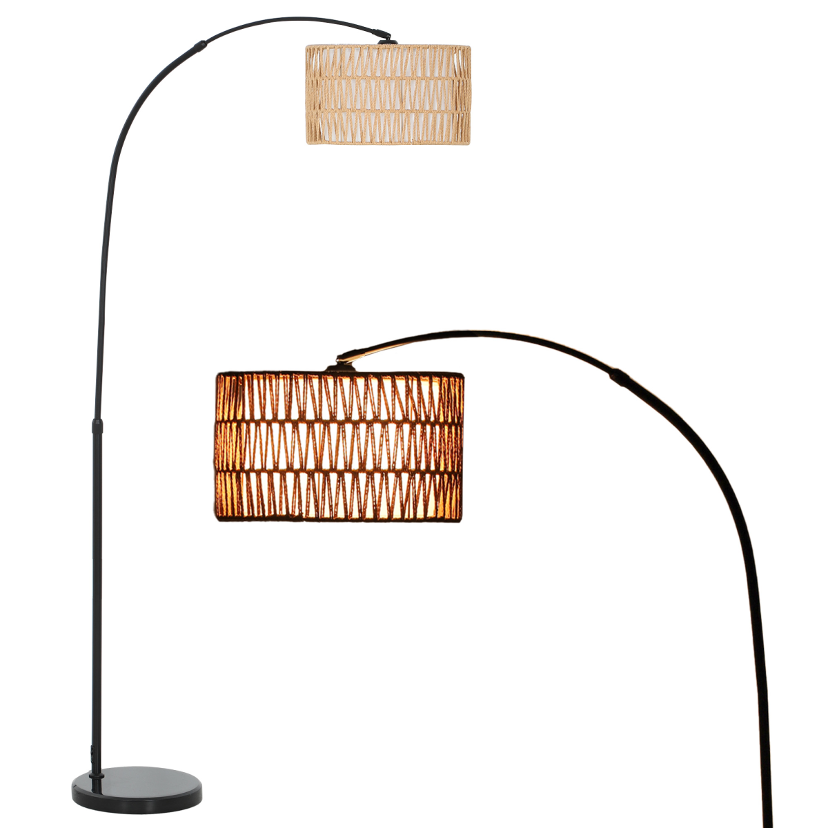 HOMCOM Floor Lamp for Living Room, Standing Lamp with Foot Switch, Black