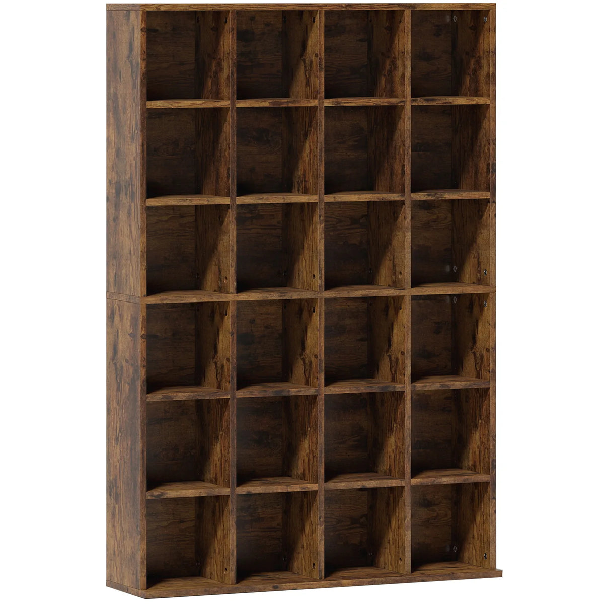 HOMCOM CD Storage Unit with Adjustable Shelves, 89 x 130.5 cm, Rustic Brown