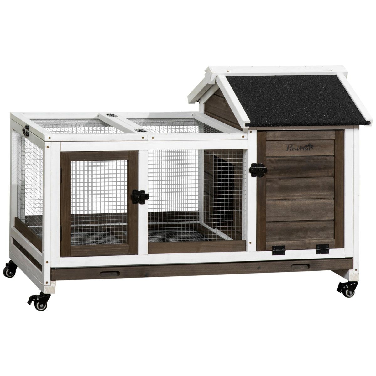 cortex-london-york-mobile-rabbit-hutch-guinea-pig-cage-slide-out-tray-wheels