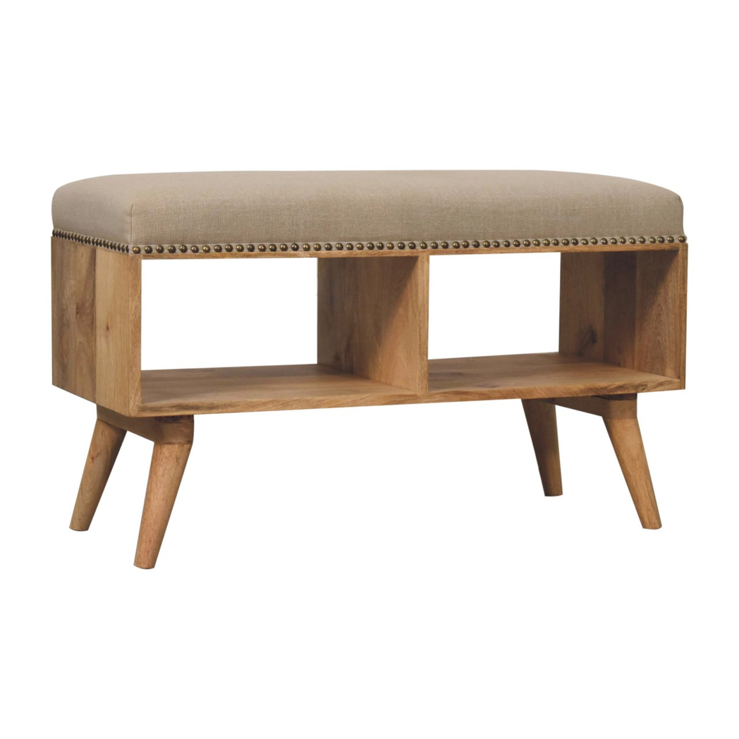 cortex-london-windsor-studded-linen-open-bench-beige-solid-mango-wood