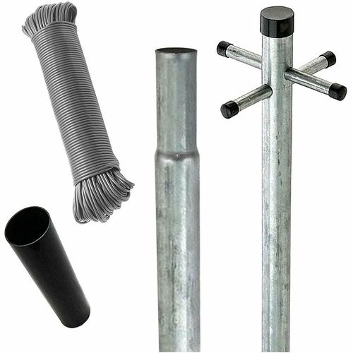 cortex-london-windsor-heavy-duty-galvanised-clothes-pole-outdoor-telescopic-2-piece-2-6m