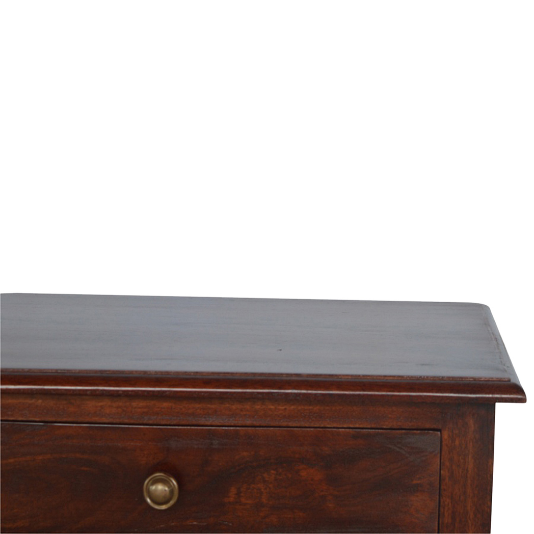 cortex-london-york-solid-mango-wood-occasional-table-1-drawer-2-shelves-cherry-finish