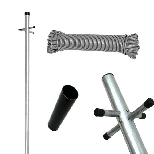 cortex-london-windsor-heavy-duty-galvanised-clothes-pole-outdoor-telescopic-2-piece-2-6m