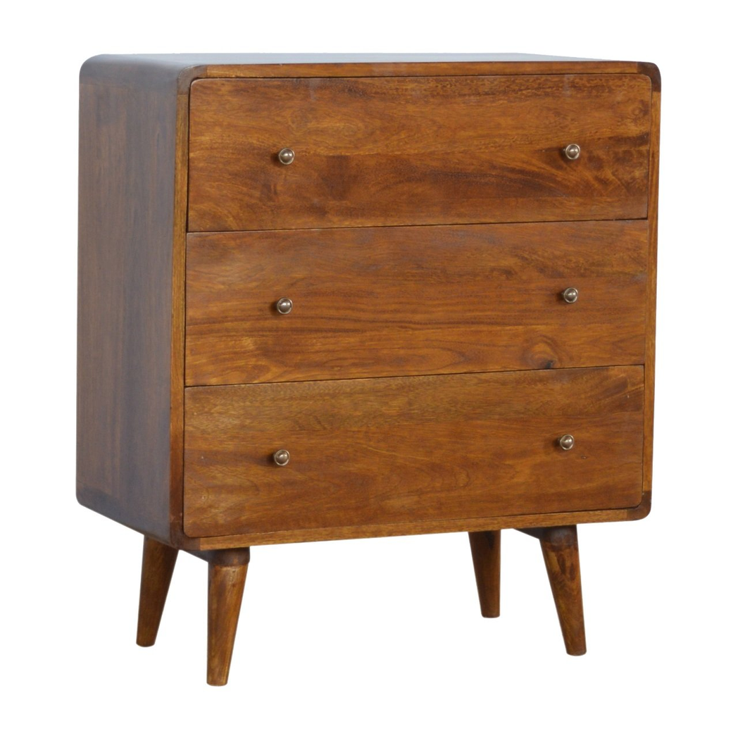 cortex-london-windsor-curved-chestnut-mango-wood-three-drawer-chest-dark-brown