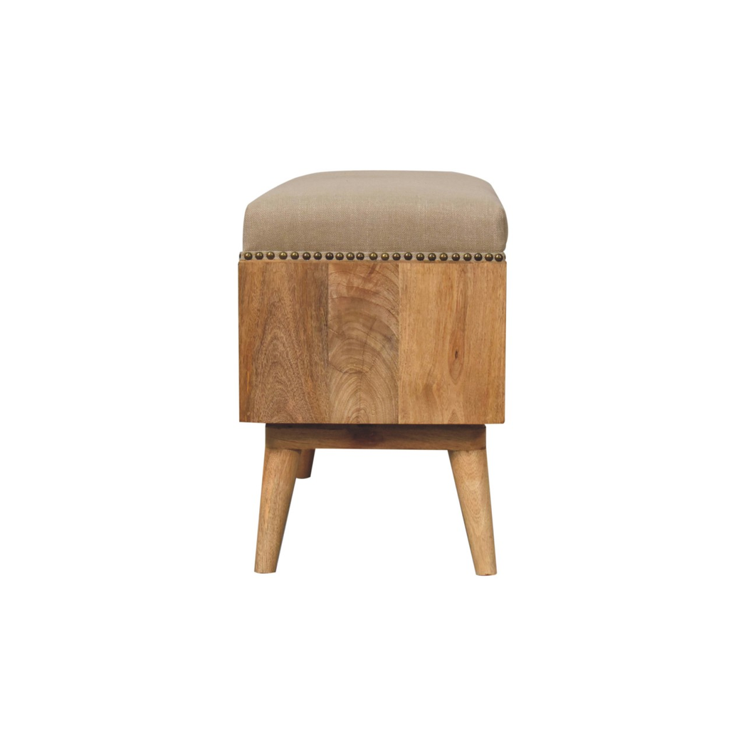 cortex-london-windsor-studded-linen-open-bench-beige-solid-mango-wood